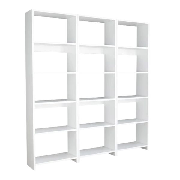 Βιβλιοθήκη Rabuku pakoworld σε λευκή απόχρωση 146x22x160εκ