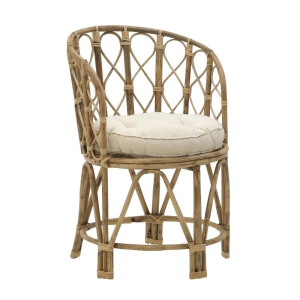Πολυθρόνα Rostan Inart φυσικό rattan με μαξιλάρι 55x47x81εκ