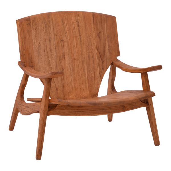 Πολυθρόνα Brazin pakoworld φυσικό teak ξύλο 72x71x77εκ