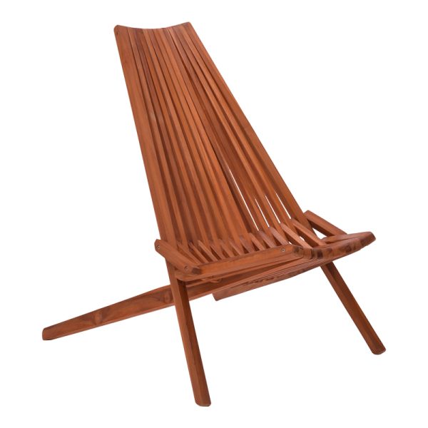 Πολυθρόνα Phoenox pakoworld πτυσσόμενη φυσικό teak ξύλο 65x90x87εκ