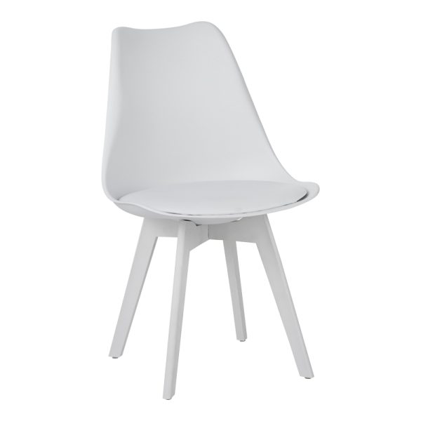 Καρέκλα Gaston I pakoworld PP-PU σε λευκή απόχρωση 48.5x53.5x81.5εκ