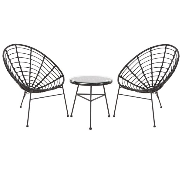 ΣΕΤ ΕΞΩΤΕΡΙΚΟΥ ΧΩΡΟΥ 3ΤΜΧ ALLEGRA HM21047.12 ΜΑΥΡΟ ΣΥΝΘ.RATTAN & ΜΕΤΑΛΛΟ