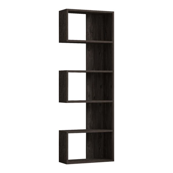 Βιβλιοθήκη Cascade pakoworld σε σκούρο καρυδί απόχρωση 51.8x22x150εκ