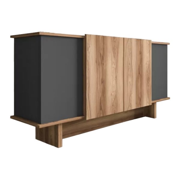 Μπουφές Zafore pakoworld σε ανθρακί - oak απόχρωση 180x45x80εκ