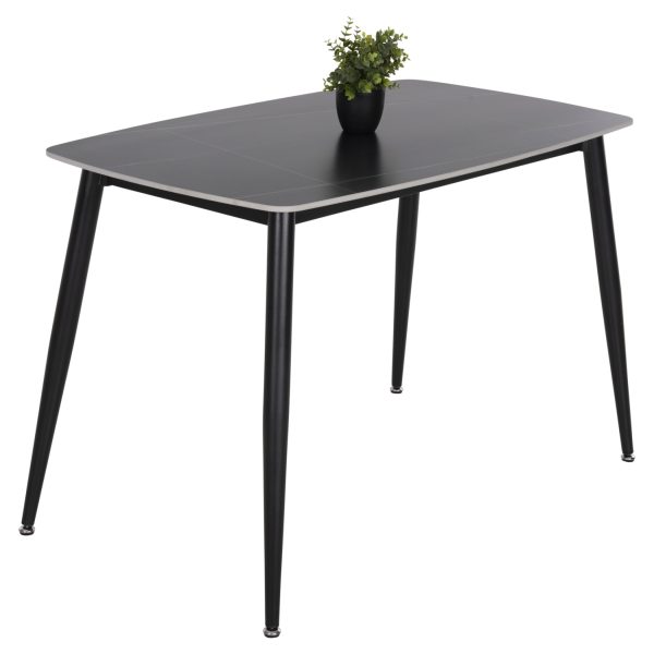 ΤΡΑΠΕΖΙ RAVEN HM9854.02 ΚΕΡΑΜΙΚΟ TOP ΜΑΥΡΟ ΜΑΡΜΑΡΟ-ΜΑΥΡΟ ΜΕΤΑΛΛΟ 120x70x73Υεκ.