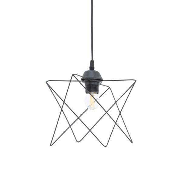 Φωτιστικό οροφής Langit pakoworld Ε27 μέταλλο μάυρο 18x18x65εκ