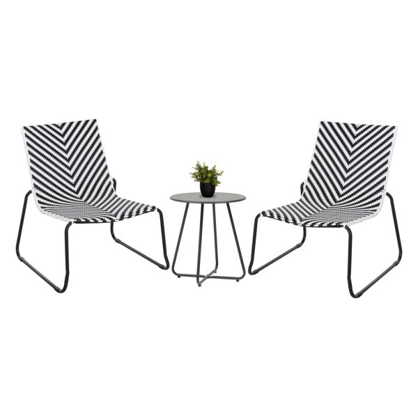 ΣΕΤ LOUNGE 3TMX ΕΞ.ΧΩΡΟΥ PONY HM21193 ΜΕΤΑΛΛΟ ΣΕ ΓΚΡΙ--ΣΥΝΘ.RATTAN ΣΕ ΛΕΥΚΟ-ΜΑΥΡΟ