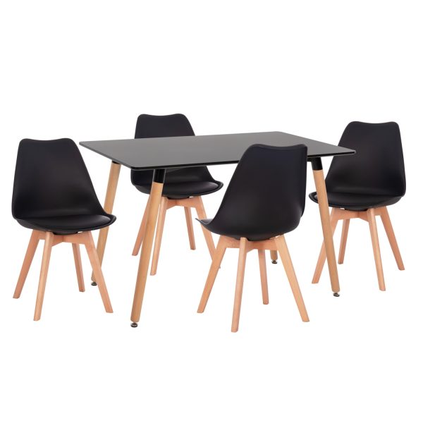 ΣΕΤ ΤΡΑΠΕΖΑΡΙΑΣ 5ΤΜΧ VEGAS HM21185 MDF TOP ΣΕ ΣΚΟΥΡΟ ΓΚΡΙ--ΠΟΔΙΑ ΟΞΙΑΣ
