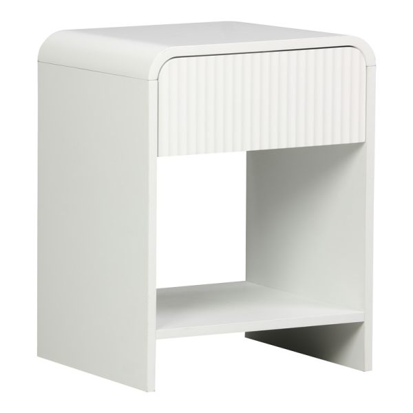 Κομοδίνο Zeplen pakoworld MDF σε λευκή απόχρωση 40x40x53εκ