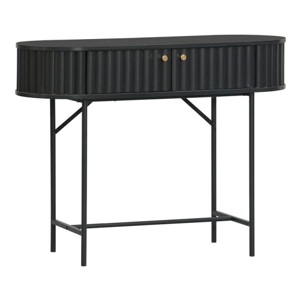 Κονσόλα Zeplen pakoworld MDF-μέταλλο σε μαύρη απόχρωση 100x35x75εκ