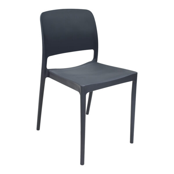 Καρέκλα Fenxy pakoworld pp σε μαύρη απόχρωση 38x42x77εκ