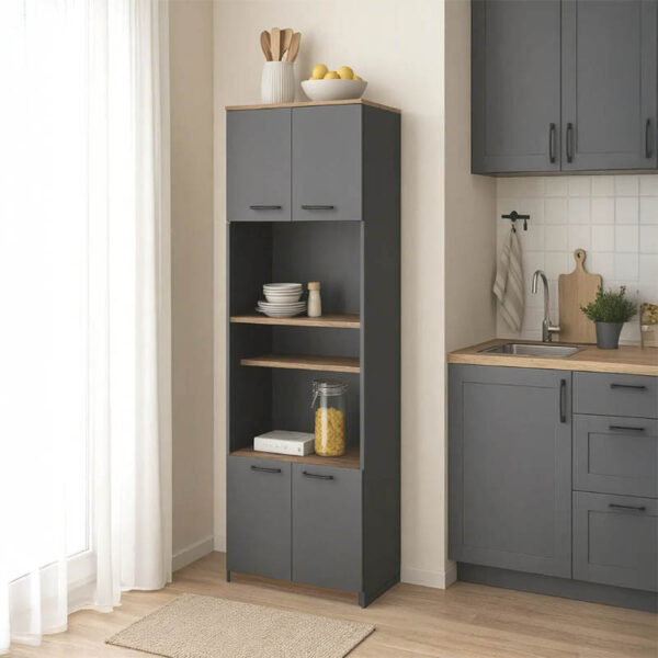 Στήλη Rowan pakoworld σε oak-ανθρακί απόχρωση 60x42x182εκ