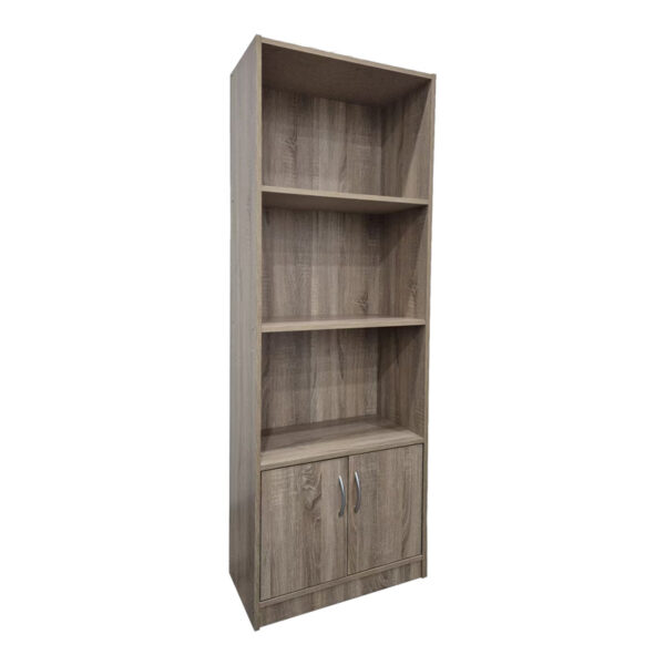 Βιβλιοθήκη Tekaro pakoworld σε sonoma απόχρωση 60x29x166εκ