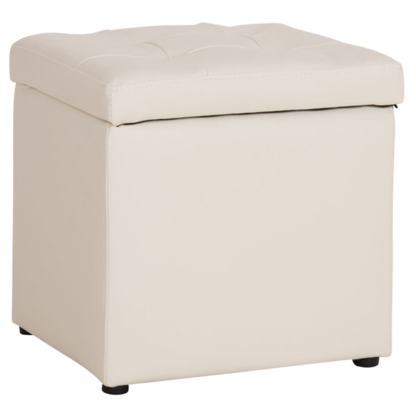 ΣΚΑΜΠΟ ΜΕ ΑΠΟΘΗΚΕΥΤΙΚΟ ΧΩΡΟ PU ΛΕΥΚΟ CUBE HM224.02 38x38x36,5Υεκ.